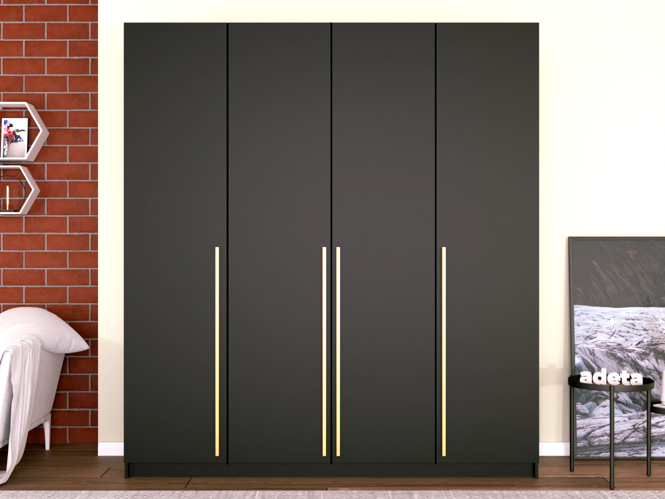 Распашной шкаф Пакс Фардал 61 black ИКЕА (IKEA) изображение товара